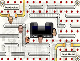 Pacman-spil-med-politiske-personligheder-i-hulen-af-​​elysee